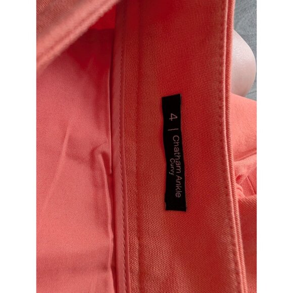 Talbots Womens Chatham Ankle Curvy Pants Size 4 Coral 53% Cotton Blend Stretch - Picture 4 of 6